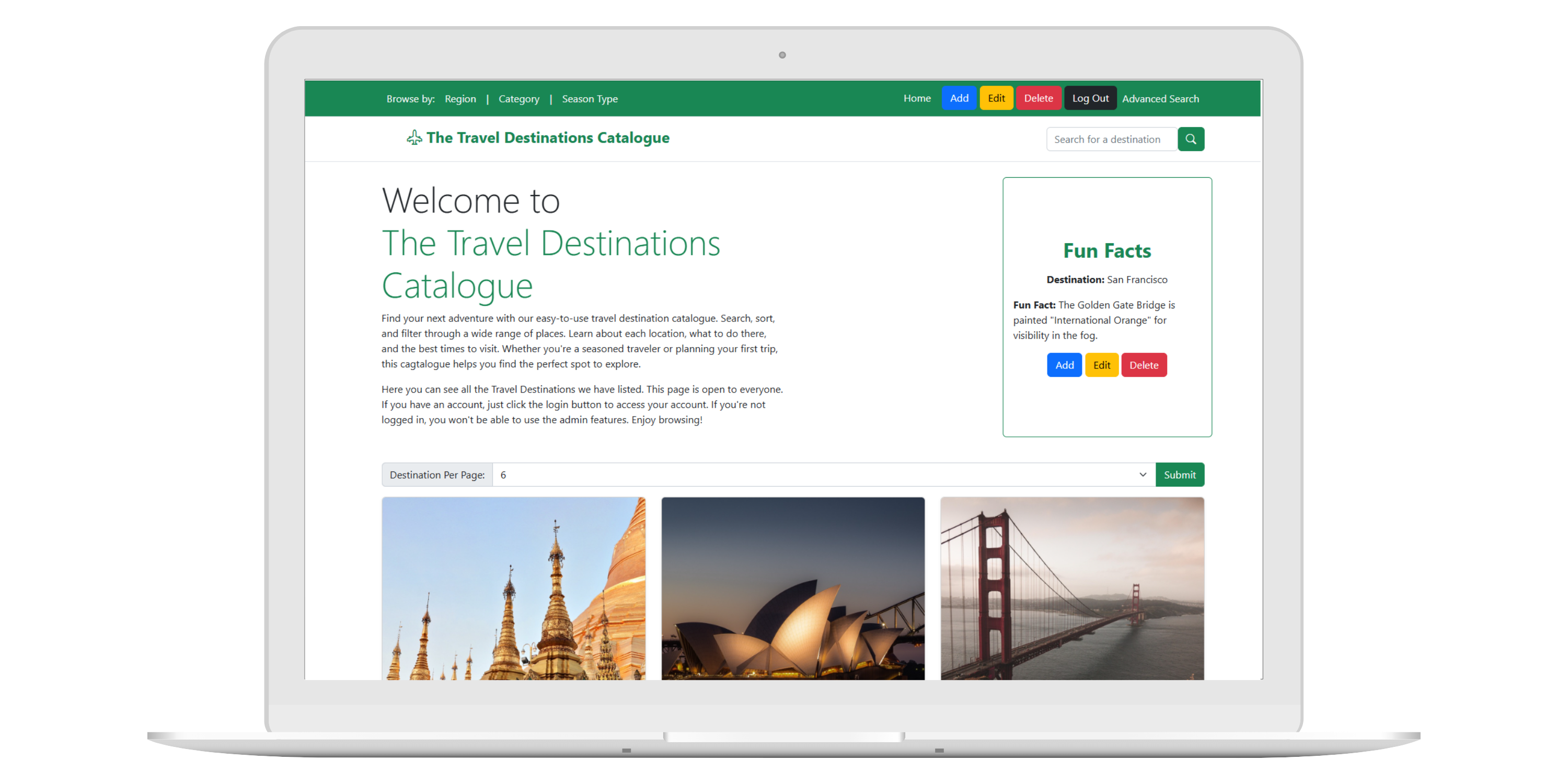 The Travel Destinations Catalogue Project